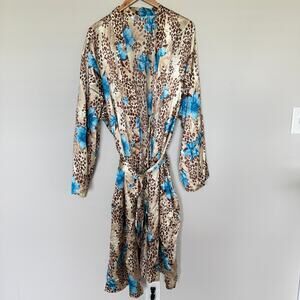 M. Vie Womens Robe 3X Plus Silky Sexy Intimate Floral Old Money Sexy Romantic